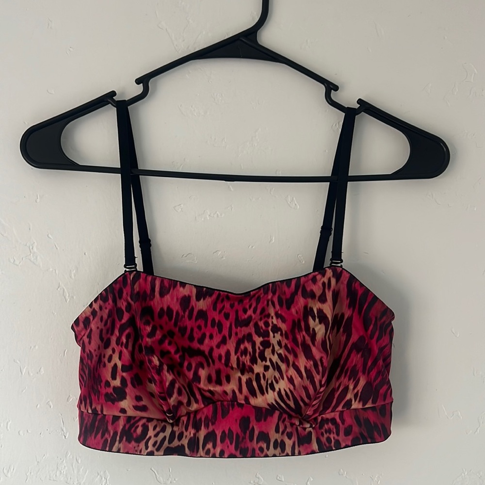 YITTY shapeware top strapless removable straps pink cheetah